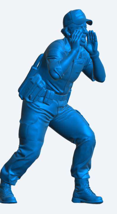 N41 Female US Navy Deck Crew Figure – Shouting / Command Pose – Unpainted Multi-Scale Model