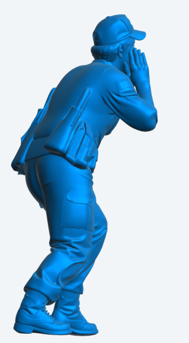 N41 Female US Navy Deck Crew Figure – Shouting / Command Pose – Unpainted Multi-Scale Model