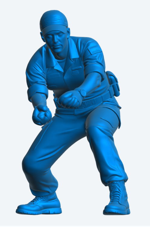 N44 Scale Model Figure – Naval Deck Crewman Hauling Rope Unpainted