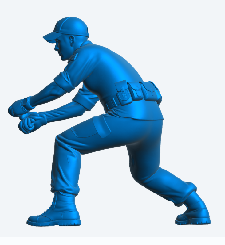 N44 Scale Model Figure – Naval Deck Crewman Hauling Rope Unpainted