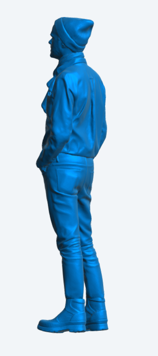 TG107 Modern Fishing Boat Crew Figure – Relaxed Pose, Beanie and Shirt – Unpainted 1/24 Multi-Scale