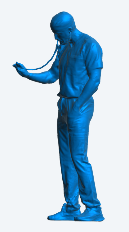 EMS38 Doctor Using Stethoscope – Scrubs & Surgical Cap Unpainted