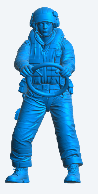 R2 Female RNLI Lifeboat Crew Figure – Helm Position | Unpainted Multiscale Model