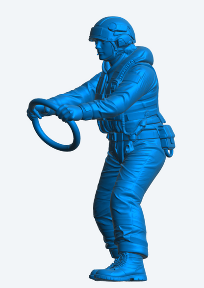 R2 Female RNLI Lifeboat Crew Figure – Helm Position | Unpainted Multiscale Model