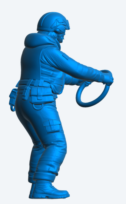 R2 Female RNLI Lifeboat Crew Figure – Helm Position | Unpainted Multiscale Model