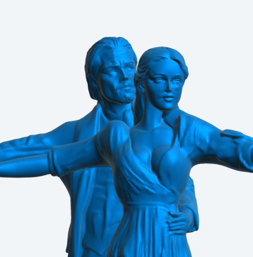 W69 Young Couple with Arms Outstretched – “Bow of the Ship” Pose – UNPAINTED