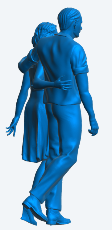 W68 Walking Couple with Arms Linked – UNPAINTED