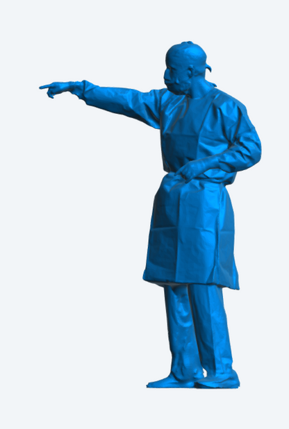 EMS36 Surgeon Pointing – Hospital Doctor in Scrubs Unpainted