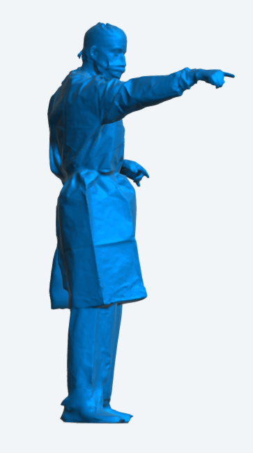 EMS36 Surgeon Pointing – Hospital Doctor in Scrubs Unpainted