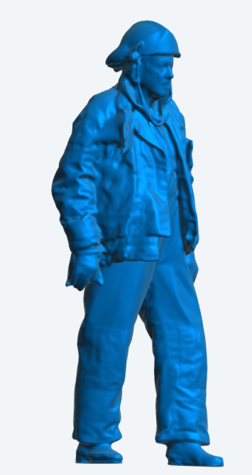 EMS41 USA Firefighter Walking Relaxed 3D Scanned, Unpainted