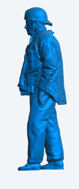 EMS41 USA Firefighter Walking Relaxed 3D Scanned, Unpainted