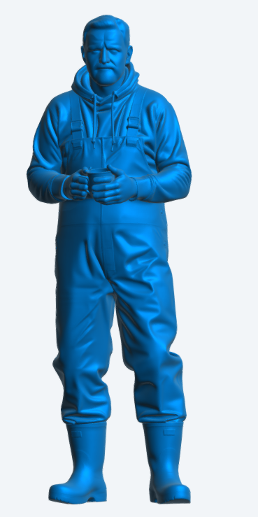 TG112 Standing Deck Crewman Holding Mug – Waterproof Overalls UNPAINTED