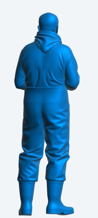 TG112 Standing Deck Crewman Holding Mug – Waterproof Overalls UNPAINTED