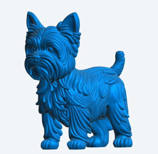 A102 Yorkshire Terrier Standing – Unpainted Scale Model