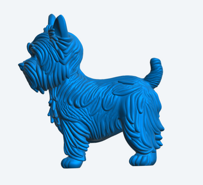 A102 Yorkshire Terrier Standing – Unpainted Scale Model
