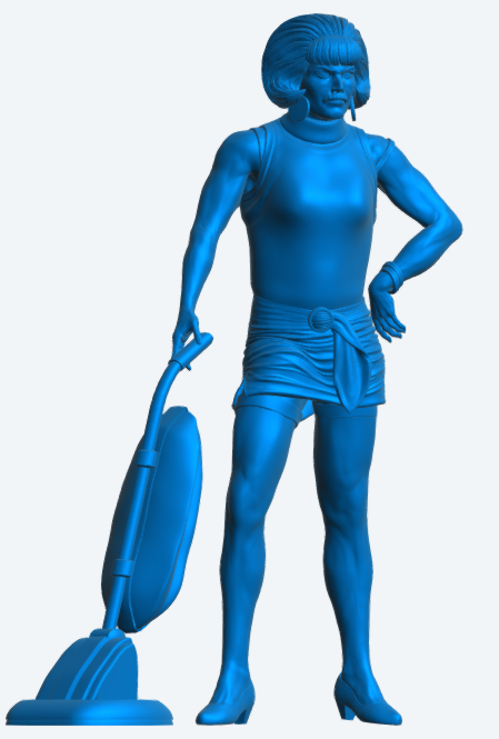 W73 Rock Vocalist – Domestic Parody Pose with Vacuum – UNPAINTED