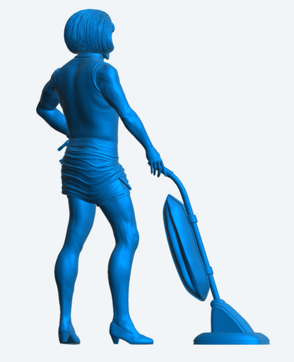 W73 Rock Vocalist – Domestic Parody Pose with Vacuum – UNPAINTED