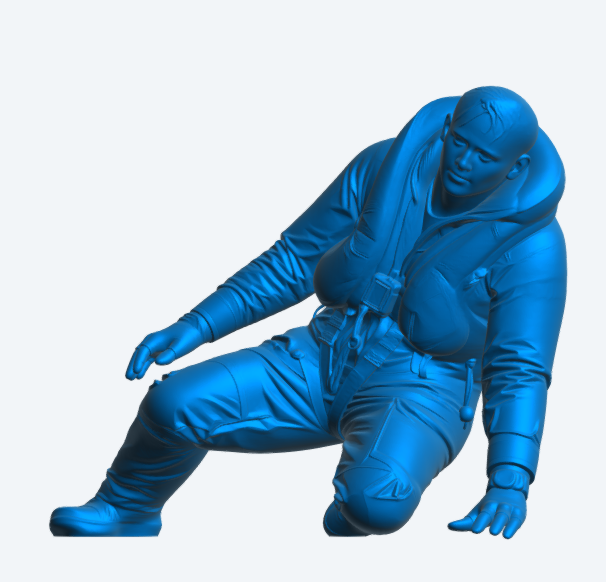 R12 RNLI Lifeboat Crewman Figure Kneeling Unpainted part of a set