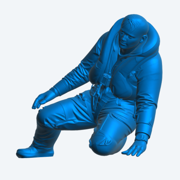 R12 RNLI Lifeboat Crewman Figure Kneeling Unpainted part of a set