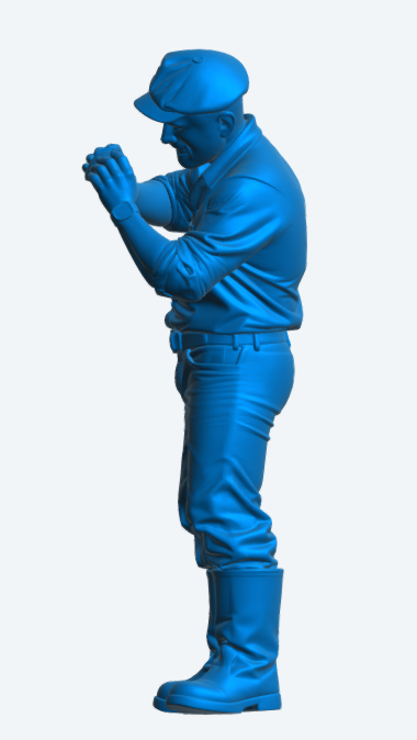 M100 – Early 20th Century Workman with Sandwich Unpainted Scale Model Figure