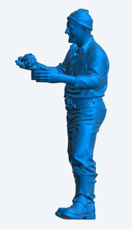 M102  Workman with Bacon Butty & Mug Unpainted Scale Model Figure