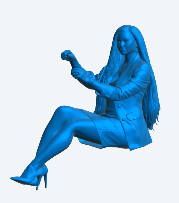 C7 Young Female Driver Figure – Stylish Modern Pose Unpainted