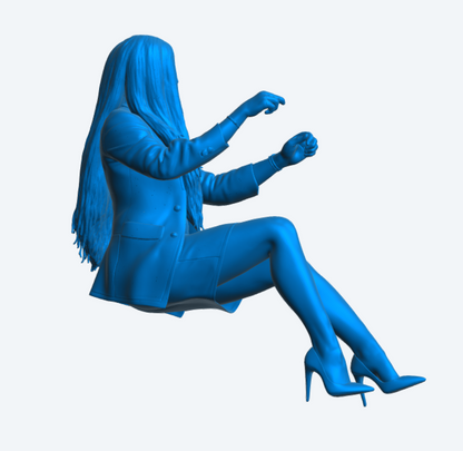 C7 Young Female Driver Figure – Stylish Modern Pose Unpainted