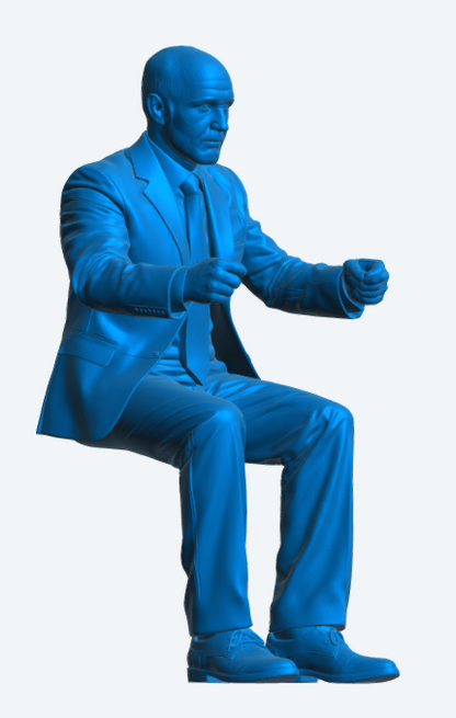 C6 Older Male Chauffeur Driver Figure – Bald, Suited Unpainted