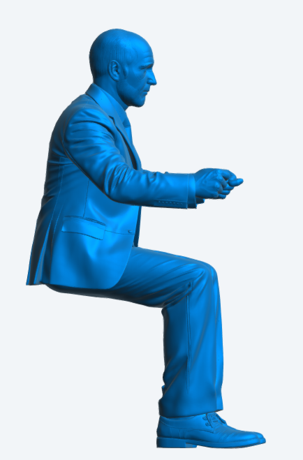 C6 Older Male Chauffeur Driver Figure – Bald, Suited Unpainted