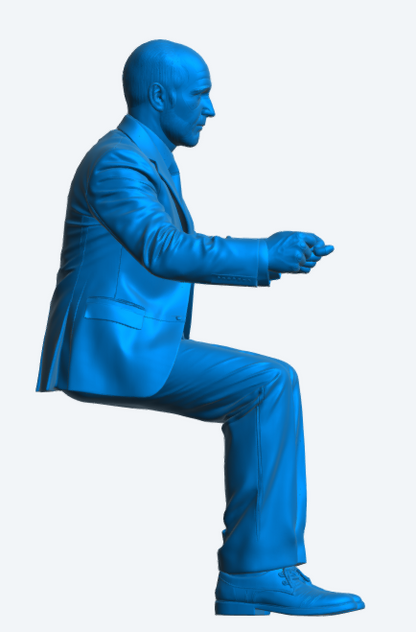 C6 Older Male Chauffeur Driver Figure – Bald, Suited Unpainted