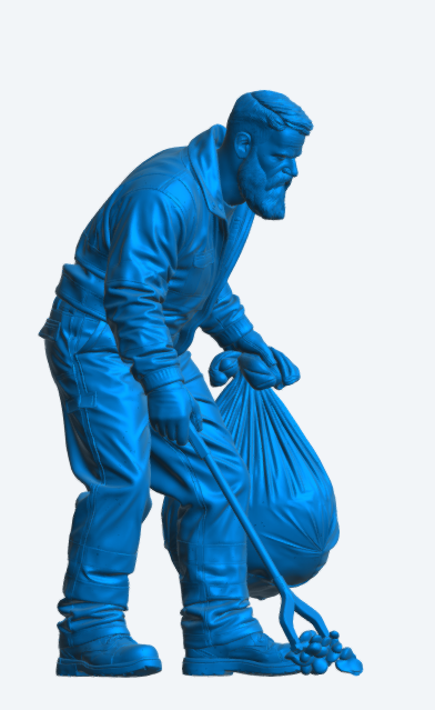 M104 – Street Cleaner / Refuse Worker Unpainted Model Figure