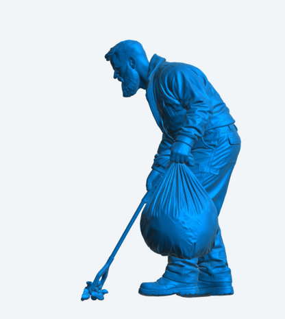 M104 – Street Cleaner / Refuse Worker Unpainted Model Figure