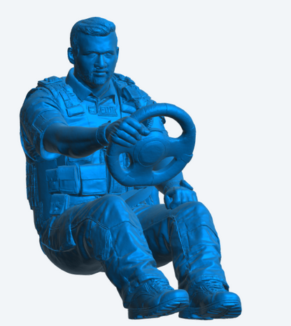C16 Tactical Driver Figure – Steering Wheel Pose Unpainted