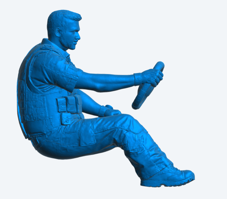 C16 Tactical Driver Figure – Steering Wheel Pose Unpainted