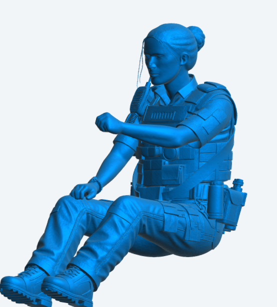 C18 Female Police Officer Driver Figure – Driving Pose Unpainted