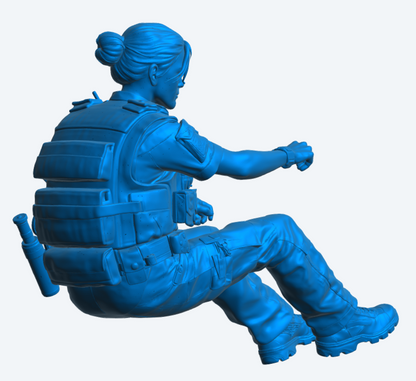 C19 Female Police Officer Driver Figure – Patrol Uniform Unpainted