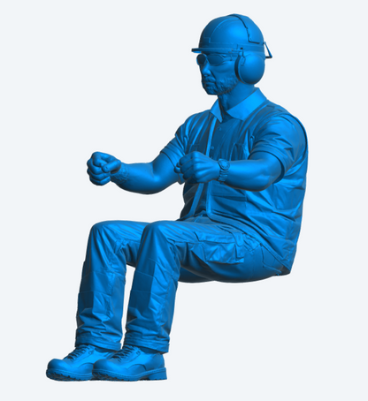 C20 Plant Operator / Site Driver Figure – Safety Gear with Ear Protection Unpainted