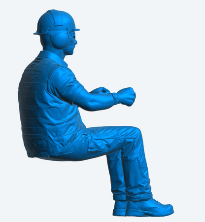 C20 Plant Operator / Site Driver Figure – Safety Gear with Ear Protection Unpainted