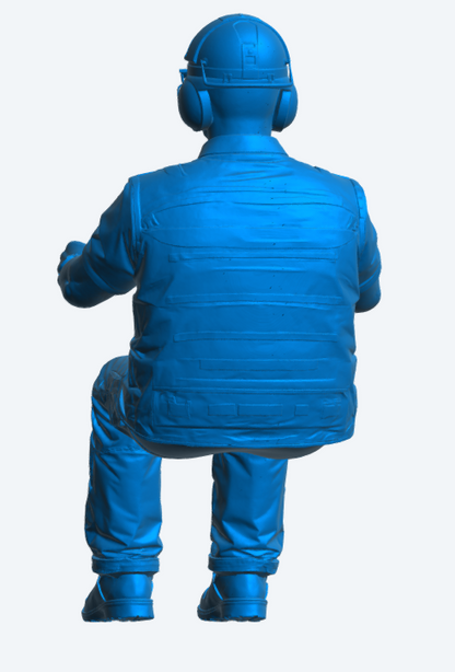 C20 Plant Operator / Site Driver Figure – Safety Gear with Ear Protection Unpainted