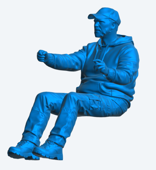 C22 Freizeit-Arbeitskleidung-Fahrerfigur – Hoodie und Cap Unlackiert