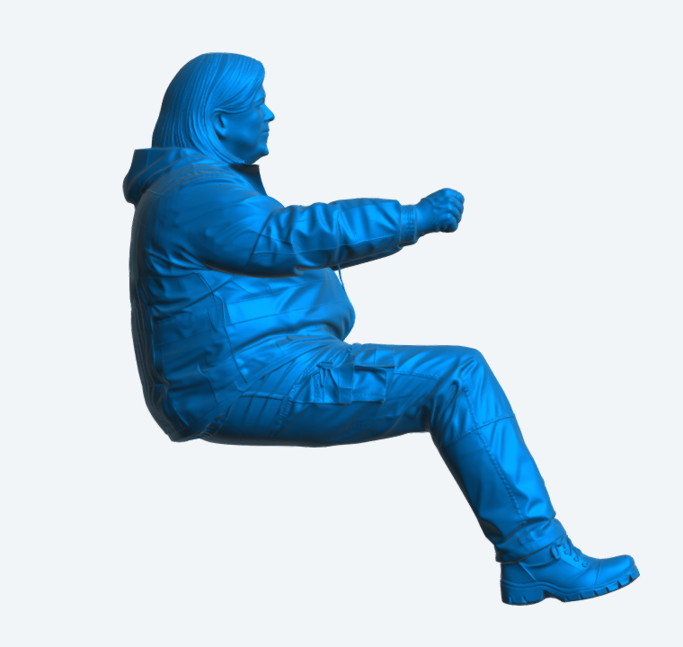 C23 Weibliche LKW-Fahrerin Figur – Warnschutzjacke Unlackiert