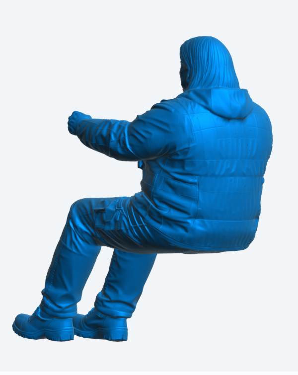 C23 Weibliche LKW-Fahrerin Figur – Warnschutzjacke Unlackiert