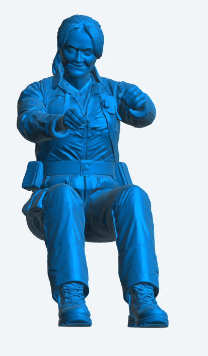 C25 Rettungssanitäterin Figur – Einsatzuniform Unbemalt