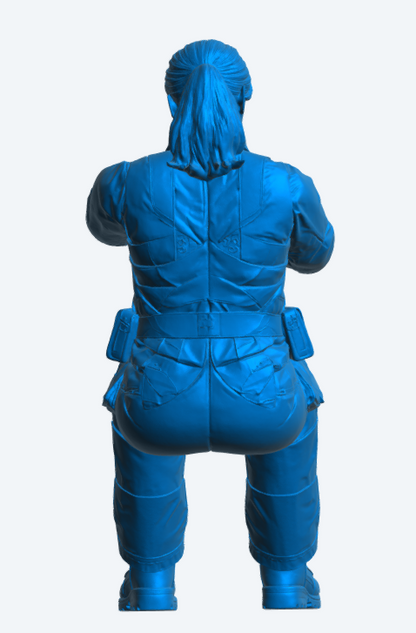 C25 Rettungssanitäterin Figur – Einsatzuniform Unbemalt