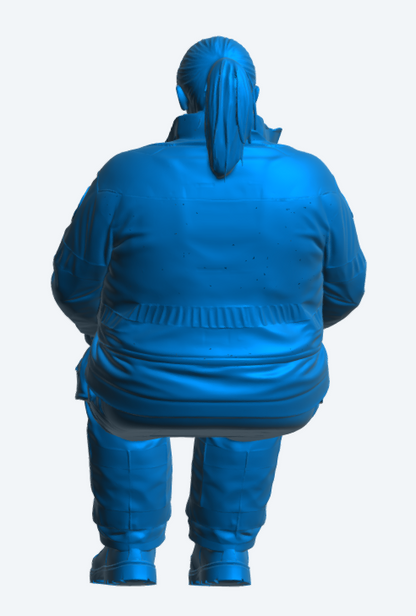 C26 Weibliche Krankenwagenbesatzung Beifahrerfigur – Sitzende Pose Unbemalt