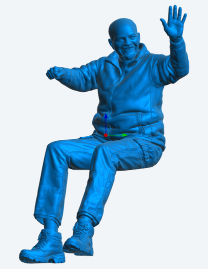 C28 Fahrerfigur – Winkende Pose, Warnschutzkleidung Unbemalt