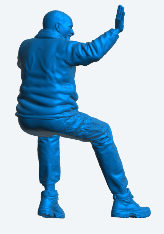 C28B Fahrerfigur LKW – Winkende Pose, Rechtslenker-Version, Unlackiert