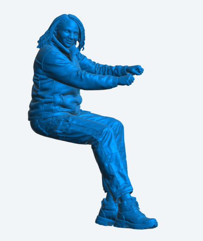 C27B Female Commercial Driver Figure – High Visibility Workwear, RHD Version Unpainted