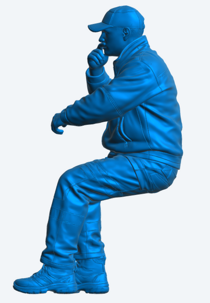 C12 Smoking Commercial HGV Driver Figure – High Visibility Workwear Unpainted
