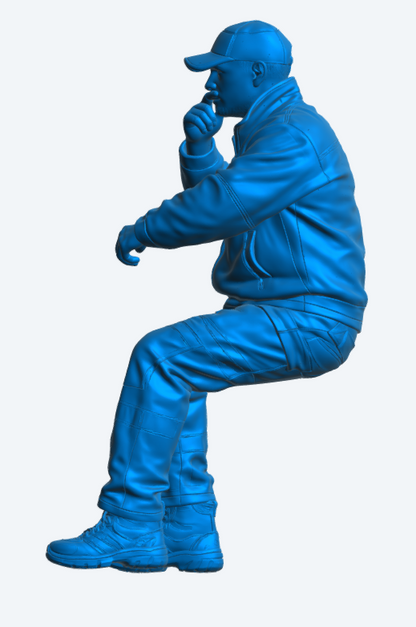 C12 Smoking Commercial HGV Driver Figure – High Visibility Workwear Unpainted
